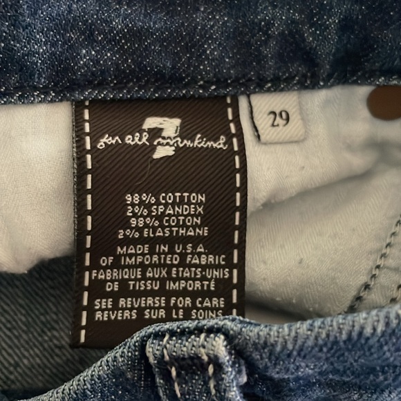 7 For All Mankind “A” Pocket White Stitching Flare Bootcut Denim Jeans 29 - Picture 8 of 8